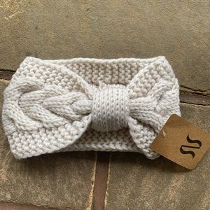 Cream Knit Crochet headband